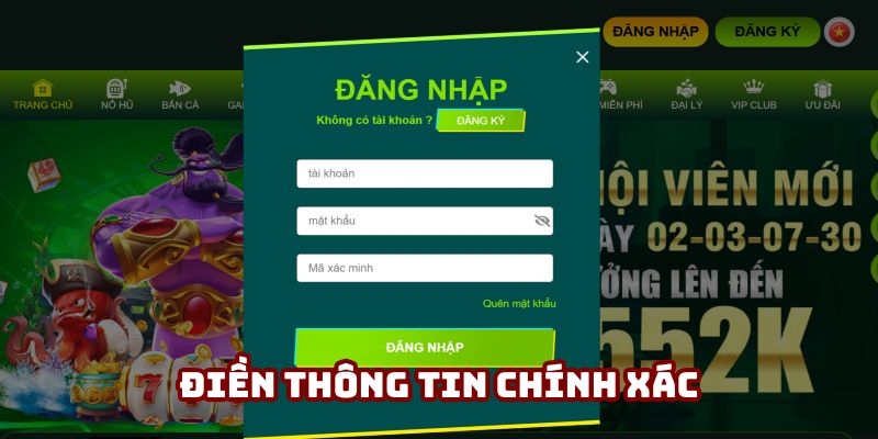 Khách hàng cung cấp các thông tin cá nhân theo sự chỉ dẫn của hệ thống