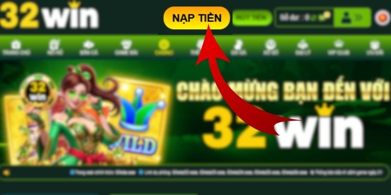 Bạn chọn vào mục “Nạp tiền” tại giao diện chính